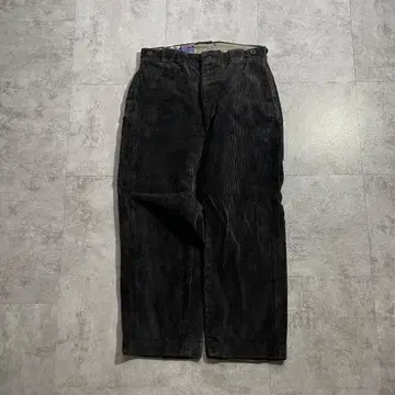 60s- LEBERGER 파머스 굵은 폭 코듀로이 블랙 W31