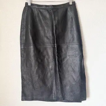베네통 스커트 레더스커트 가죽 42