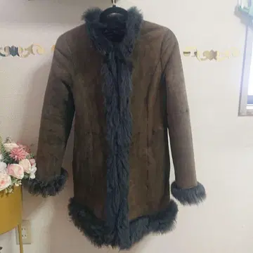 12/25까지 양가죽 리얼 무스탕 롱 코트 브라운