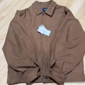 [ 미사용 새상품 ] beams 브라운 페이크 스웨이드 빅 블루종