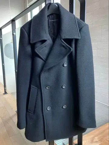 [미사용, 시착만 한 상품] LOUNGE LIZARD 피코트 블랙