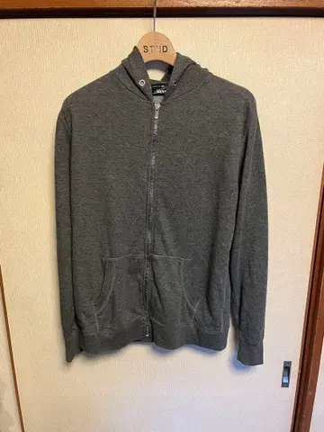 BEAMS 그레이 집업 후드티