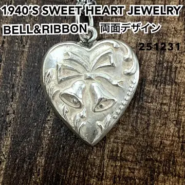 스위트하트 주얼리 벨 방울 리본 실버 빈티지 목걸이
