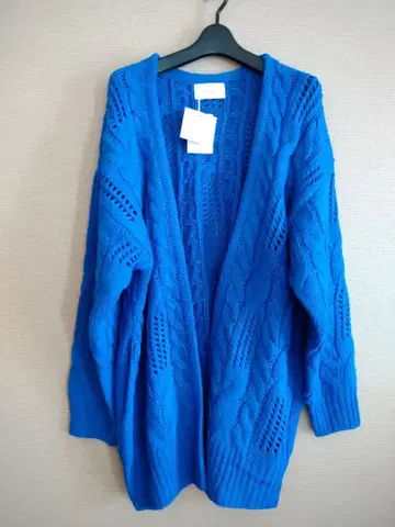 CHIGNON 케이블 짜임 가디건 파랑