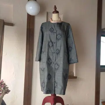 오시마 명주 벌룬 타입 코트 기모노 리메이크