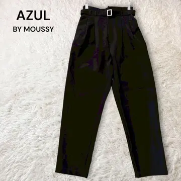 새상품급 아줄바이마우지 턱 테이퍼드 팬츠 슬랙스 벨트 블랙 S