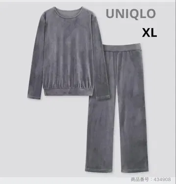 [ XL ] 유니클로 울트라 스트레치 스무스 세트 그레이 룸웨어 파자마