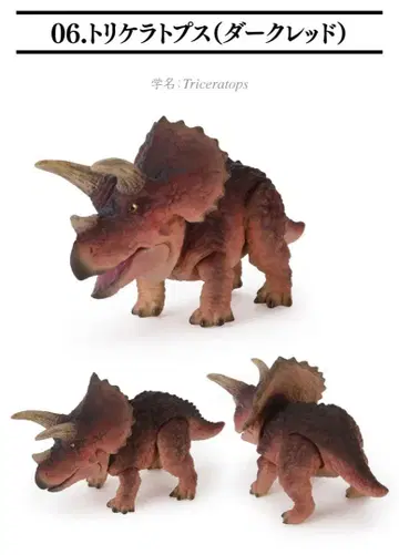 생물대도감 쁘띠 공룡 02 트리케라톱스 다크 레드