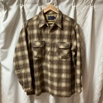 Pendleton 70s 보드 셔츠 XL-L 울 셔츠 카멜
