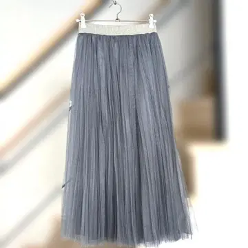 파비아나 필리피 그레이 튤 플리츠 스커트