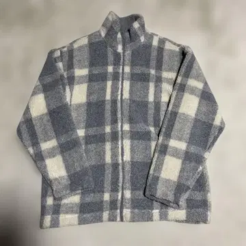 구제 의류 복슬복슬 블록 체크 보아 자켓 아노짱