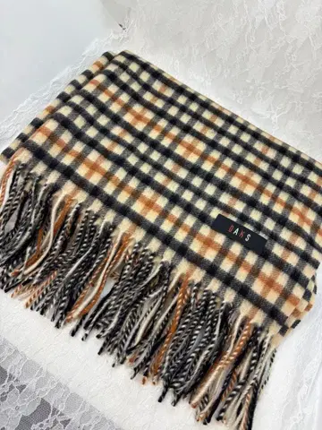 DAKS 캐시미어 100% 체크 무늬 스톨 머플러 일본제 고급스러운