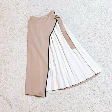 [ GRL ] 그레일 플리츠 절개 플레어 롱 스커트 (L) 성숙/러블리