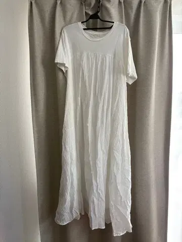 studio CLIP 반팔 롱 셔츠 원피스 L 화이트