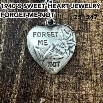 스위트하트 주얼리 물망초 실버 빈티지 목걸이 NAVY