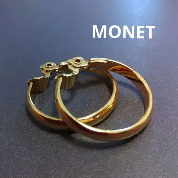 MONET 골드톤 후프 귀걸이 중형