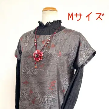 기모노 리메이크 No.3197 M 사이즈 오시마 명주 프렌치 슬리브 튜닉