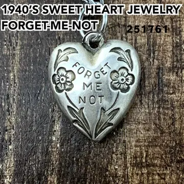 스위트하트 주얼리 물망초 실버 빈티지 목걸이 NAVY