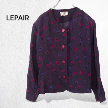 르페어 꽃무늬 긴팔 상의 셔츠 블라우스 앞 버튼 빈티지 올 패턴 L