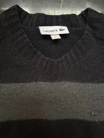 LACOSTE 블랙 그레이 니트 스웨터 US XS