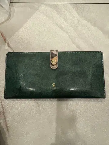 다크 그린 합성 피혁 장지갑