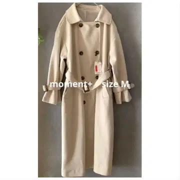 [ 미사용 새상품 ] moment+ 더블 버튼 롱 코트 아이보리