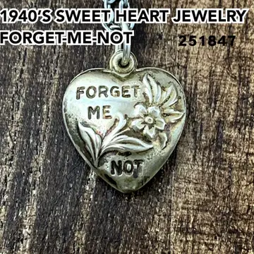 스위트하트 주얼리 물망초 실버 빈티지 목걸이 NAVY