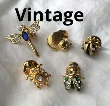 빈티지 미니 사이즈 골드 핀 배지 큐빅 묶음 판매