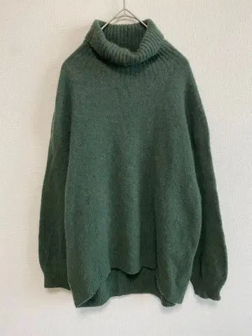 새상품급 C'EST MOIJEU 울100% 터틀넥 니트 그린