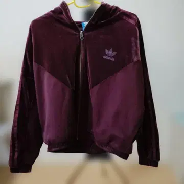 adidas 후드 부착 벨로아 트랙 자켓 S 새상품급