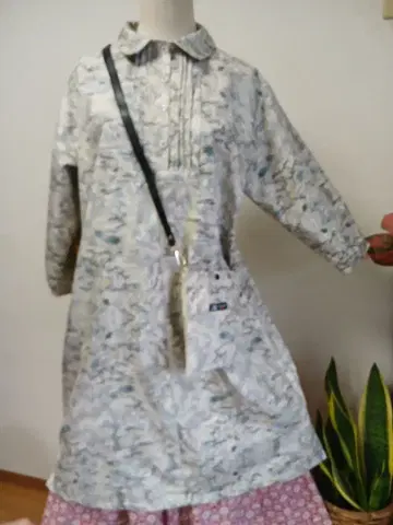 기모노 리메이크 본장 오시마 명주 원피스. 미니백