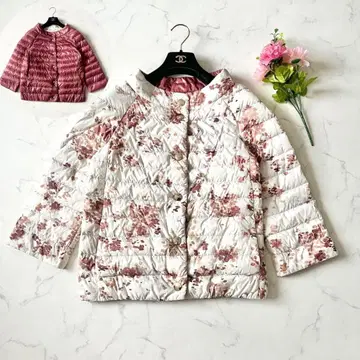 [빅 사이즈] 헬레노 노카라 리버서블 다운 자켓 꽃무늬 XL