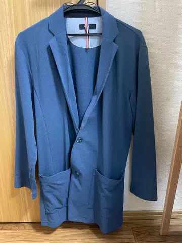 BEAMS HEART 블루 롱 자켓