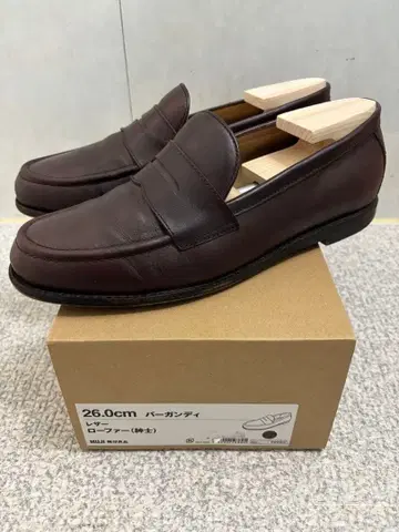 [ 무인양품 ] 버건디 가죽 로퍼 26.0cm
