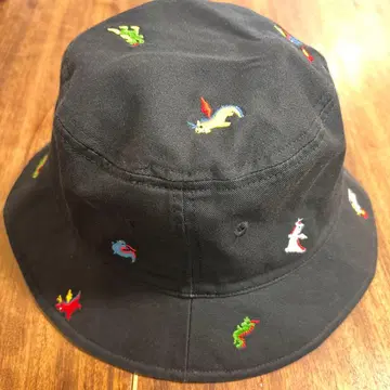 [ graniph ] 공룡 자수 블랙 버킷햇 [ 미사용 새상품 ]