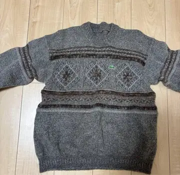 Lacoste 아가일 무늬 스웨터 그레이