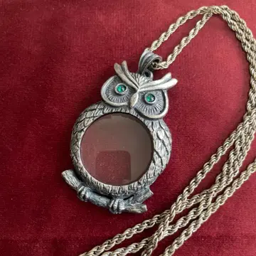 [ 18 ] 펜던트 루페 올빼미 어두운 은색 빈티지 앤티크 스타일