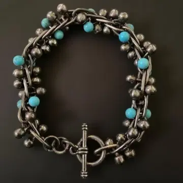 멕시코 실버 펄 DNA 링크 팔찌