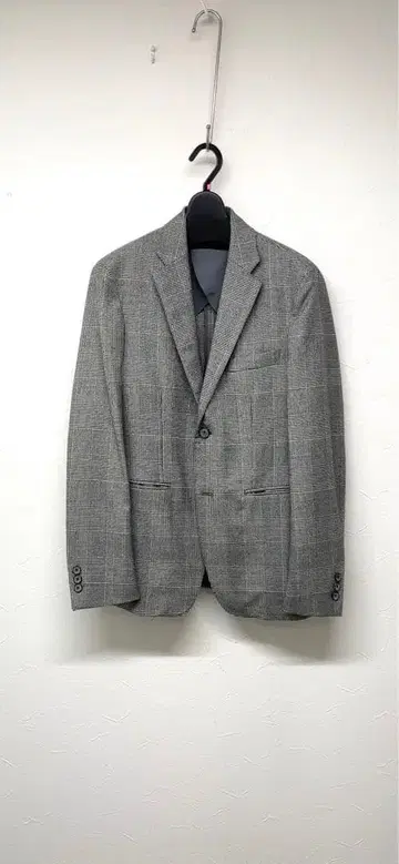 [ EDIFICE ] 그레이 체크 무늬 테일러드 자켓 울 사이즈 46