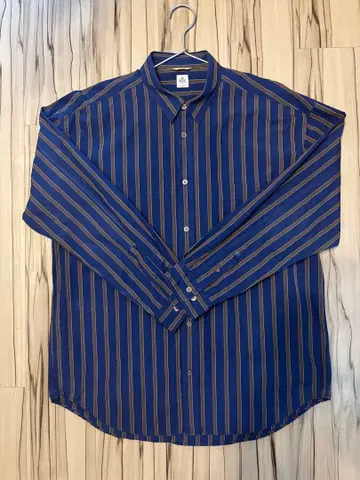 EDIFICE 토마스 메이슨 네이비 브라운 스트라이프 셔츠