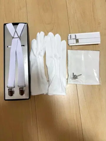 [ 웨딩 ] 화이트 서스펜더 장갑 커프스 세트 L 사이즈