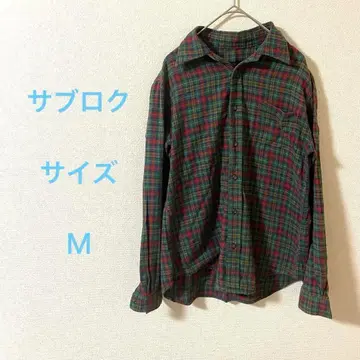 에프리 사브로쿠 체크 무늬 긴팔 셔츠 코튼 소재 일본제