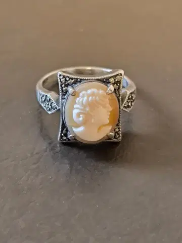 앤티크 빈티지 카메오 실버 반지