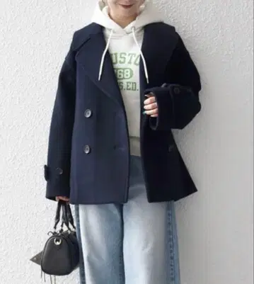 피코트 SHIPS any: 캐시미어 믹스 테일러드 숏 네이비