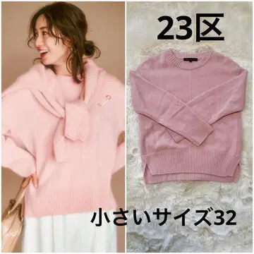 23구S [세탁 가능] 캐시미어 블렌드 크루넥 니트 사이즈 32