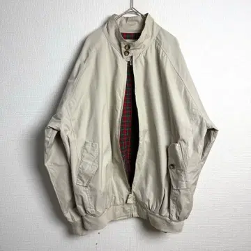 746 ORVIS 해링턴 자켓 타탄 체크 안감 베이지 구제 의류