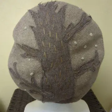 울 베레모 나무 무늬 자수