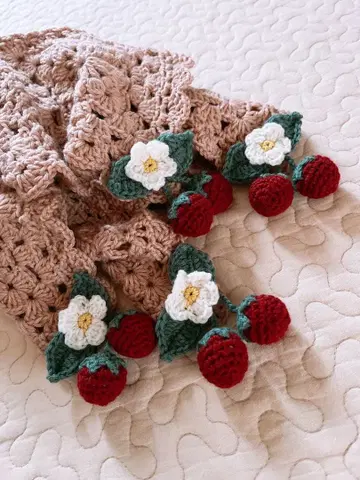 무릎 담요 *딸기* 핸드메이드