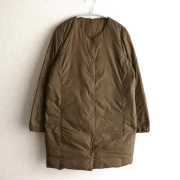 무인양품 포켓터블 노카라 다운 코트