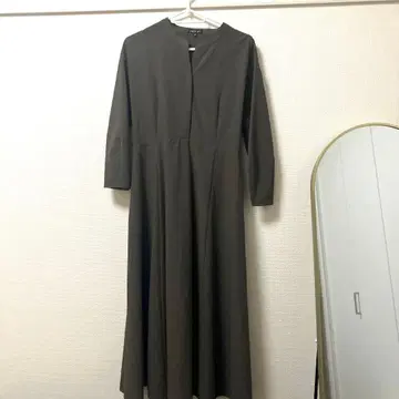 INDIVI 축구지 원피스 38 올리브 그린